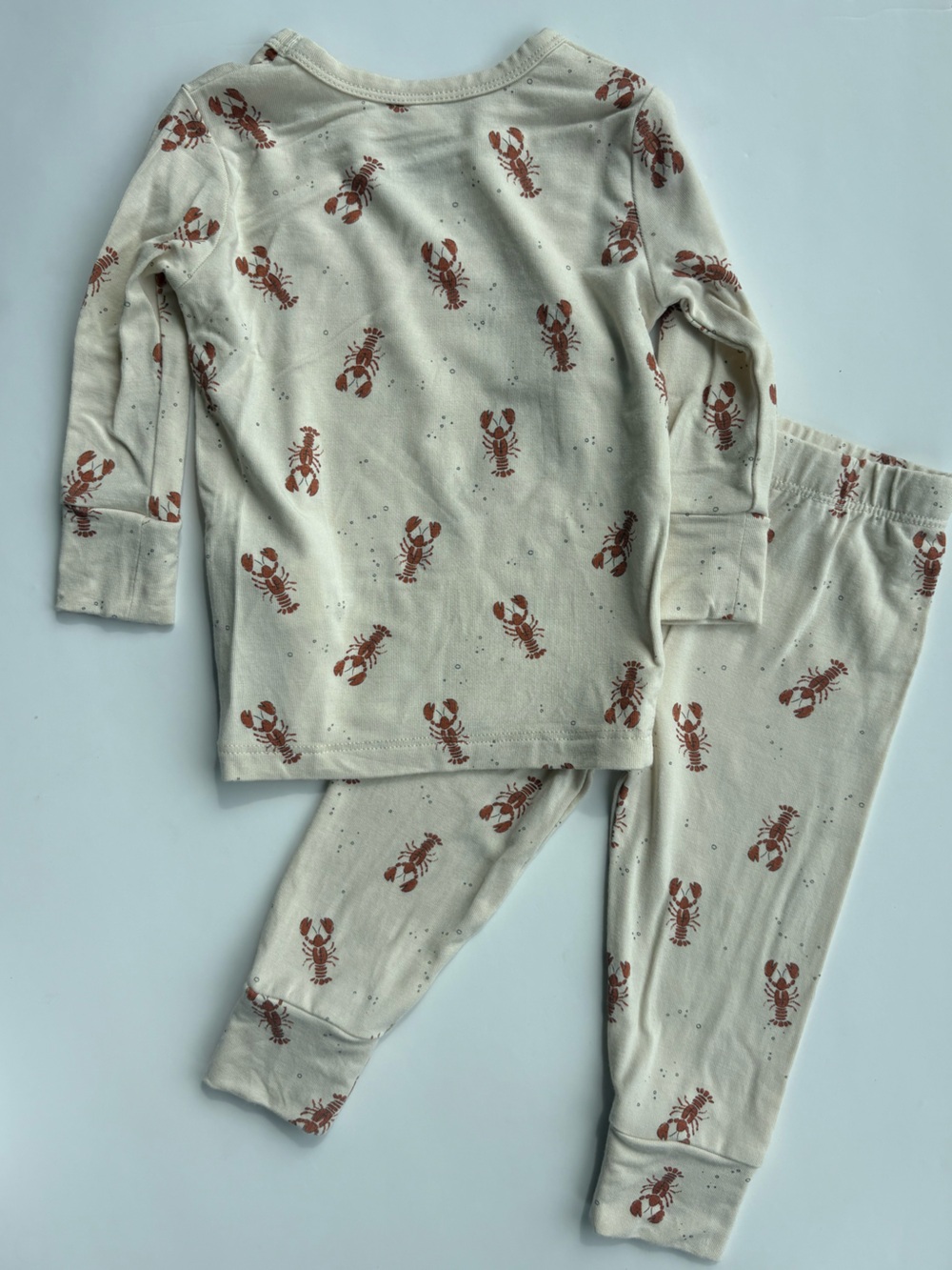 Rylee + Cru Bamboo Cream Lobster Print Pyjama Set